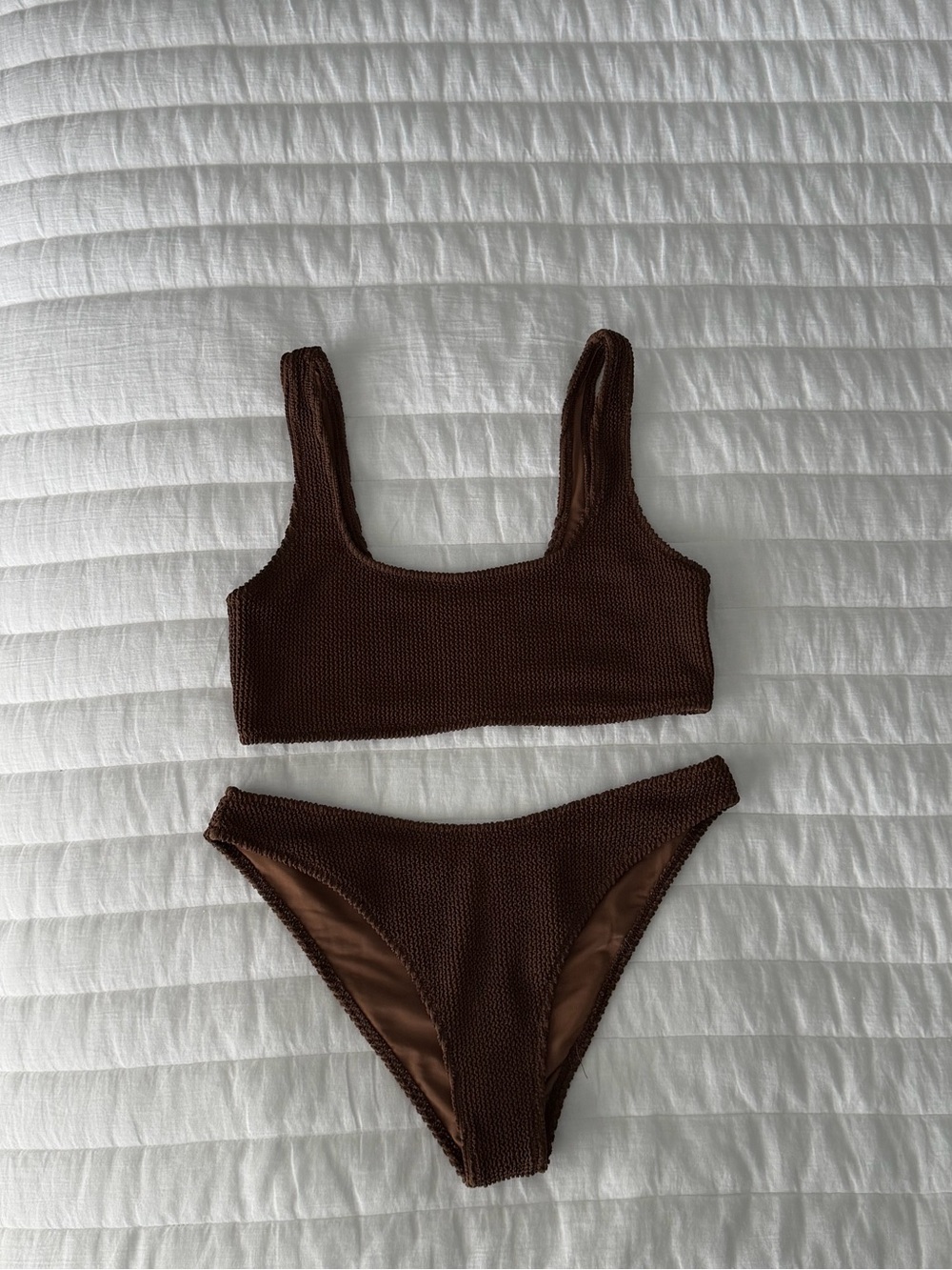 Koana Swim Brown Textured Knit Bikini Top